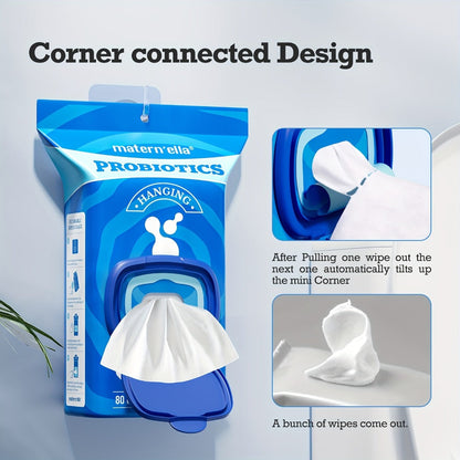 Flushable Wet Wipes for Adults with Probiotics, Plant-Based Fibers, Fragrance Free, Sewer Safe, & Thick Disposable Butt Wipes