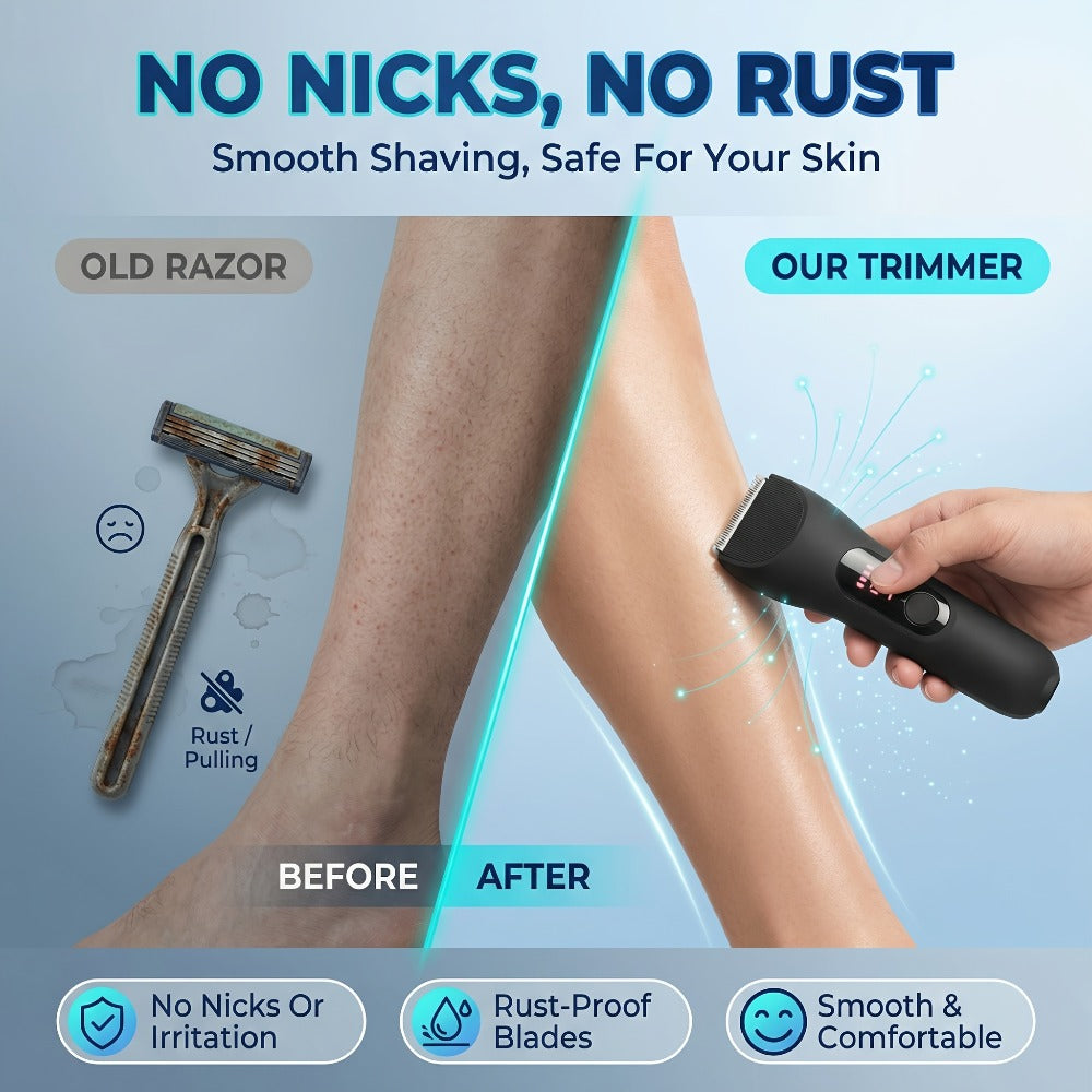 Waterproof Beard Trimmer 5-in-1 Body Grooming Kit for Men IP67 USB Rechargeable Electric Razor with Ceramic Blades LED Display