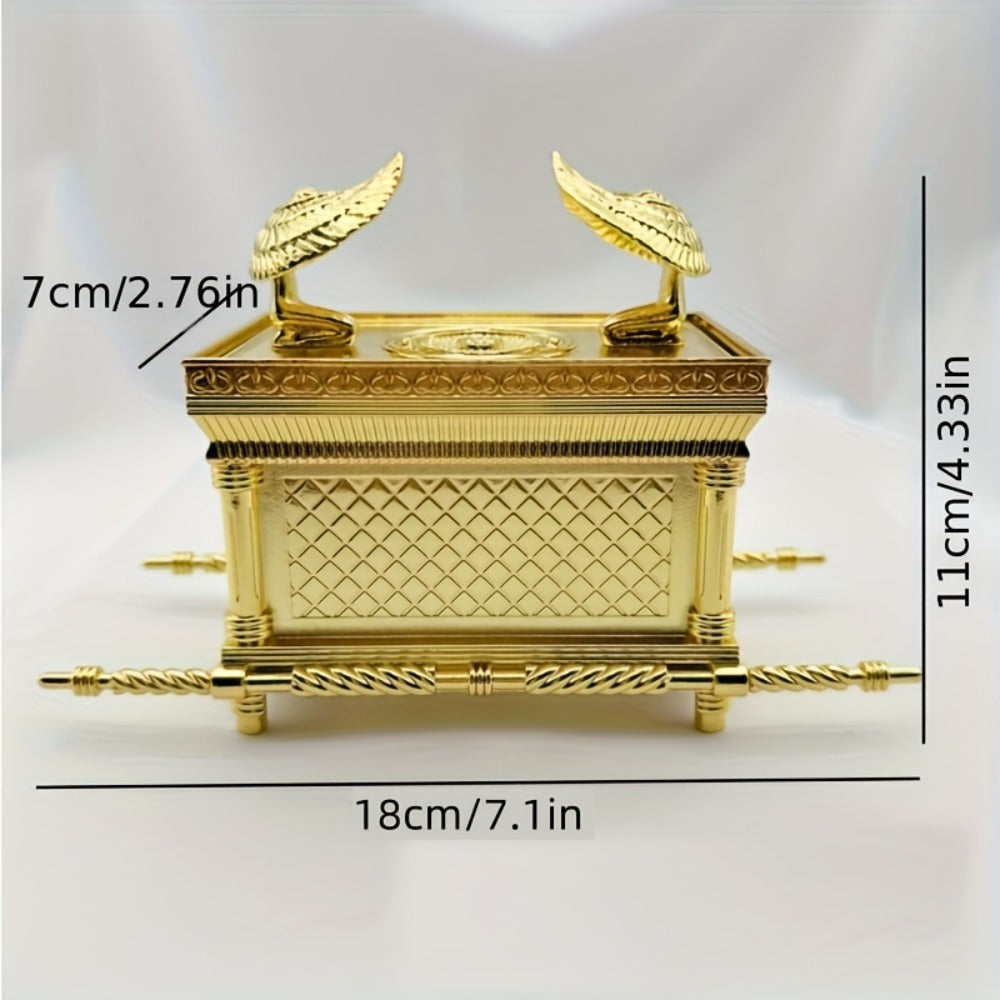 Ark of the Covenant Figurine – Golden Artisan Tabletop Statue, Spiritual Religious Decor for Home & Office, Hanukkah