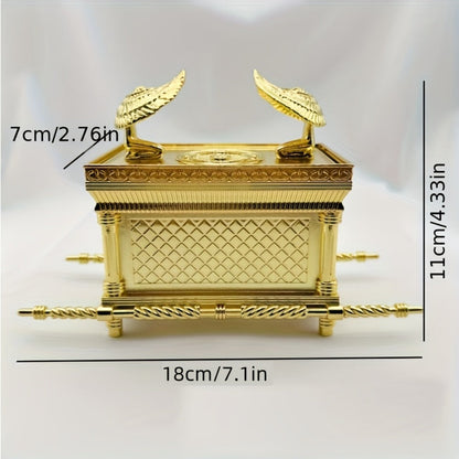 Ark of the Covenant Figurine – Golden Artisan Tabletop Statue, Spiritual Religious Decor for Home & Office, Hanukkah