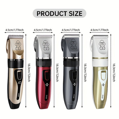 Pet Hair Clipper Kit, KALHELA USB-Rechargeable Trimmer with Ceramic Blade and Eight Color or Accessory Options