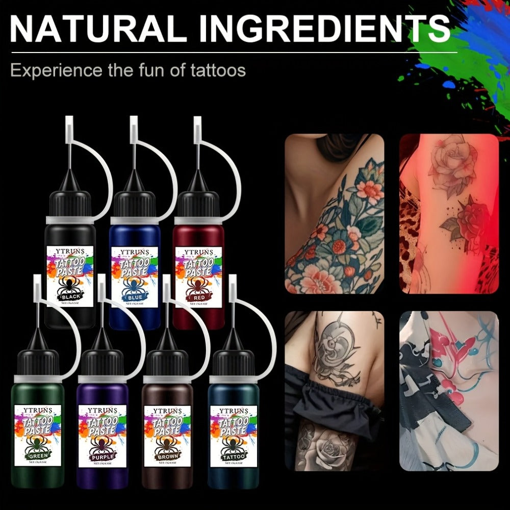 Liquid Body Paint Temporary Tattoo Ink – 7 Vibrant Colors, Fast-Drying Waterproof Formula, Plant-Based Squalane, Skin-Safe for Festivals