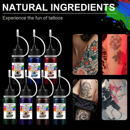 Liquid Body Paint Temporary Tattoo Ink – 7 Vibrant Colors, Fast-Drying Waterproof Formula, Plant-Based Squalane, Skin-Safe for Festivals