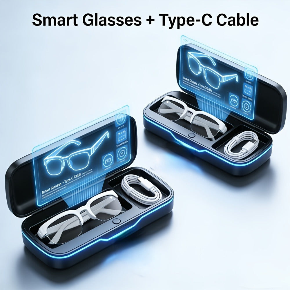 Smart Glasses Translation Eyewear with Open-Ear Bluetooth Audio and Black, White or Two-Piece Options