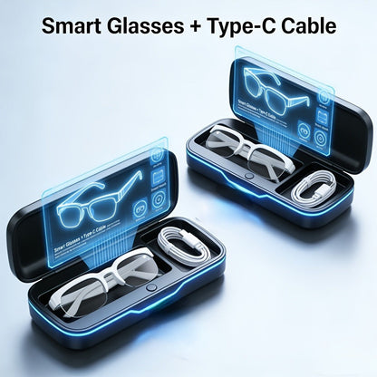 Smart Glasses Translation Eyewear with Open-Ear Bluetooth Audio and Black, White or Two-Piece Options
