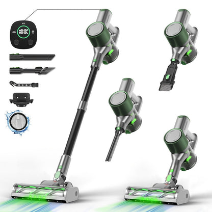 Cordless Stick Vacuum Cleaner 56-68Kpa, 8-in-1 Handheld Vacuum with Rechargeable Battery, 45 Min Runtime for Hard Floors