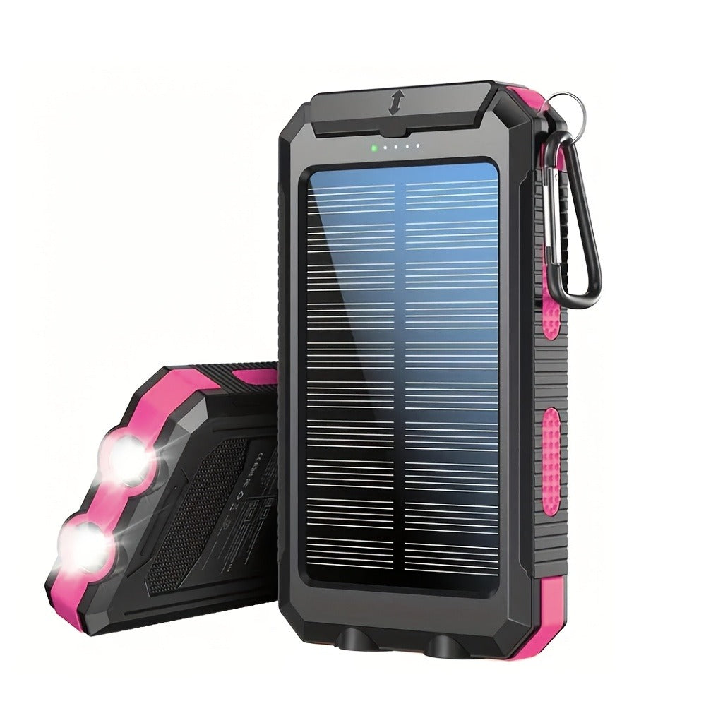 Power Bank Solar 28800mAh or 42800mAh with Wireless Charging, Four Cables and Dual Flashlights
