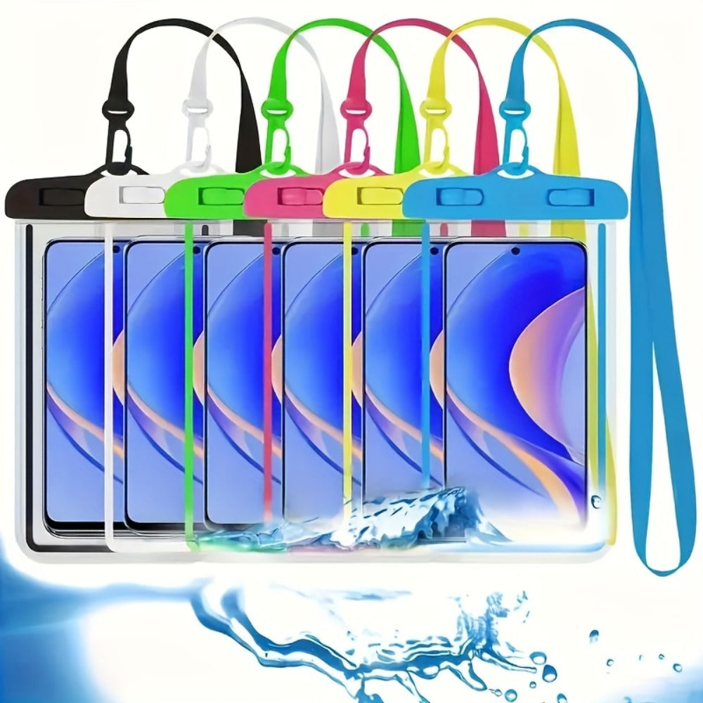 Phone Pouch 6 Pack Universal Dry Bag with Neck Strap & PVC Clear Window for Swimming Boating Beach Kayaking Camping