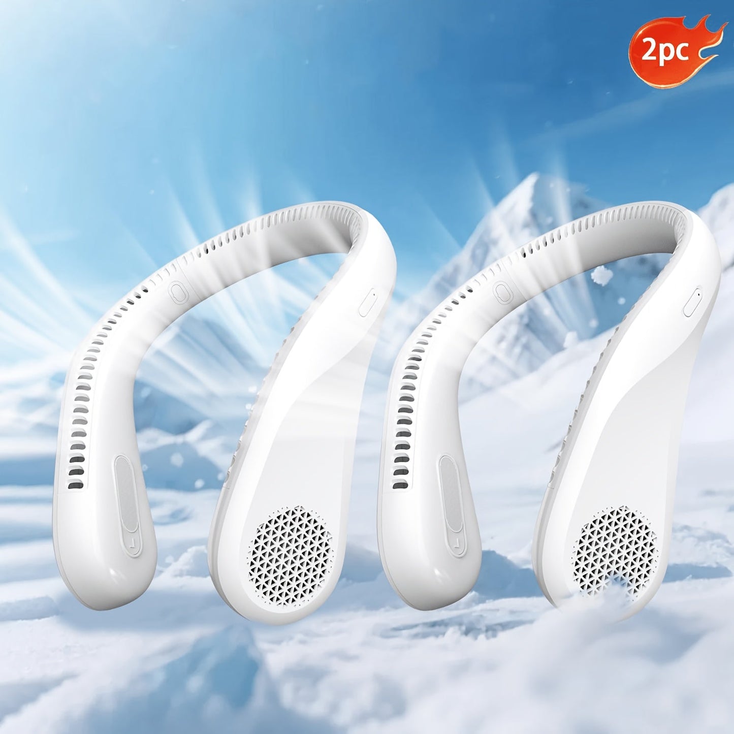 Bladeless Neck Fan Rechargeable, 4 Speed Hands-Free Portable Neck Fan 66 Vents 4-16 Hours Battery