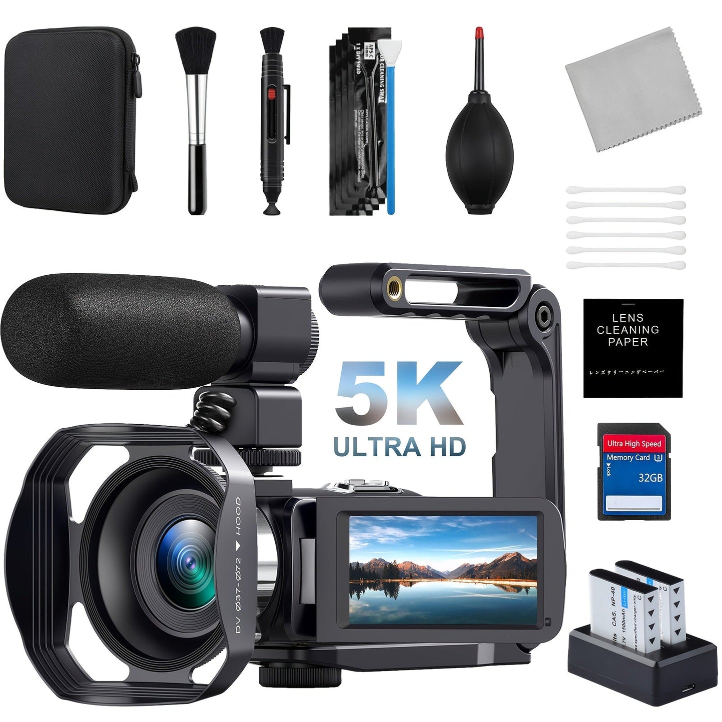 5K Vlogging Camera Camcorder 64MP WiFi for YouTube with IR Night Vision 18X Zoom 3 Inch Touch for an Everyday Personal Care Routine