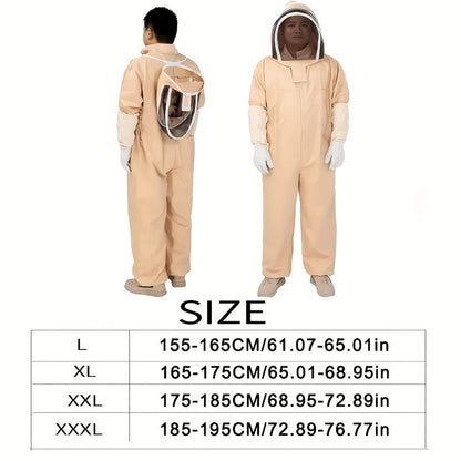 Full Body Bee Suit 3-Layer Breathable Veil Hood Gloves Filter Screen for Garden, Patio and Yard Use