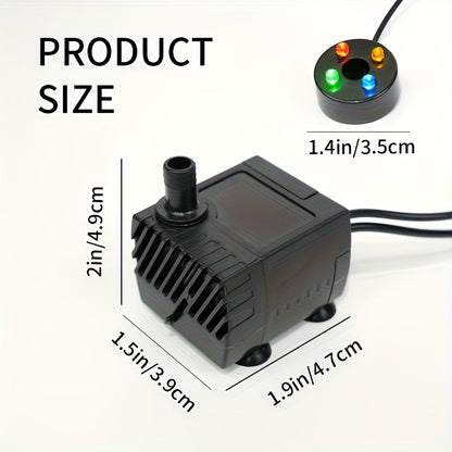 USB Fountain Pump for Aquarium Fish Tank for Garden, Patio and Yard Use, with the Listed Configuration