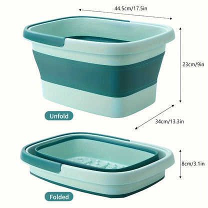 Large Collapsible Foot Soak Tub 15L 4 Gallon Foot Bath Basin Massage Acupoints Handles Foldable Multifunction Plastic Bucket Pedicure Bowl