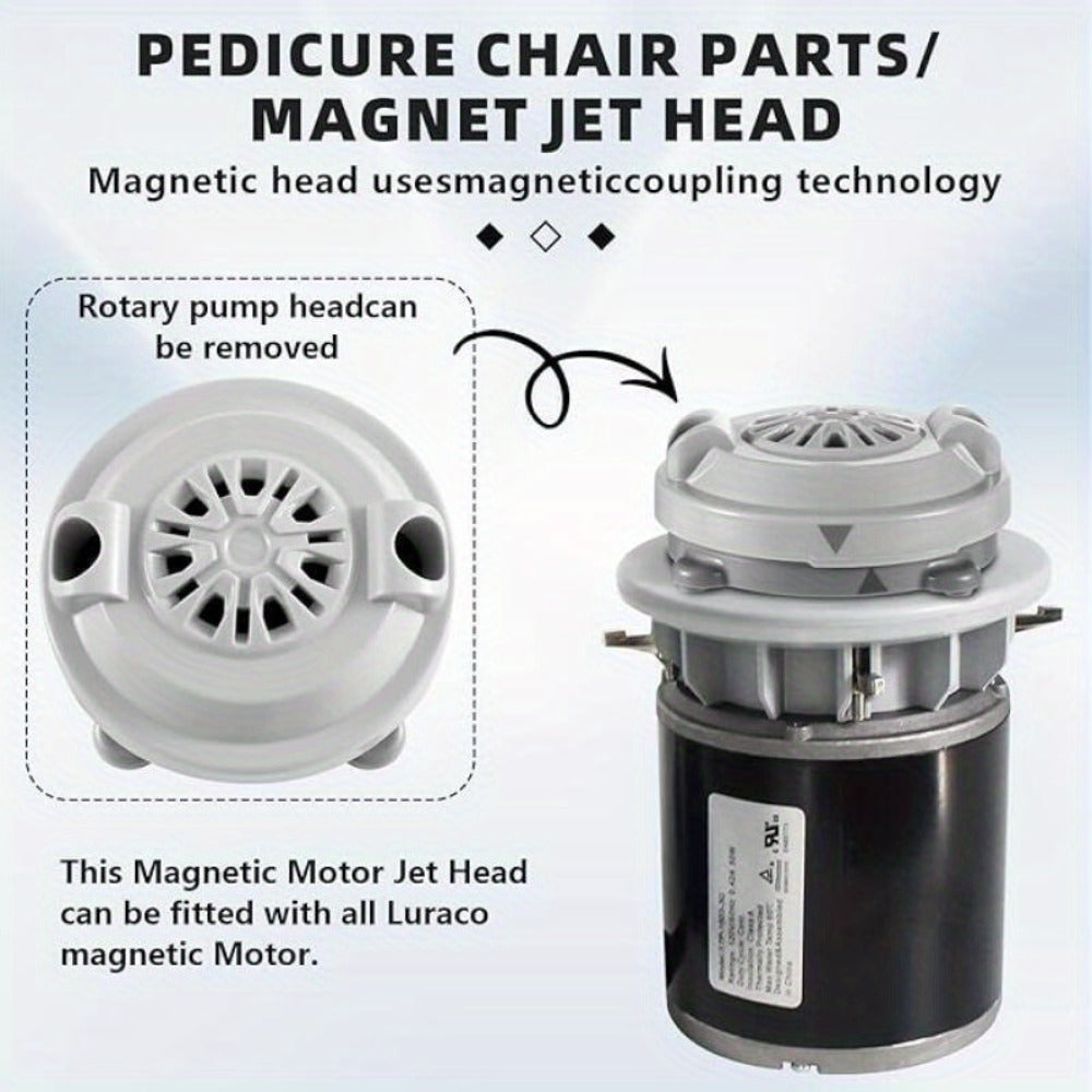 Magnetic Pipeless Jet Head Motor Replacement for Pedicure Spa Chair, Rotating Jet with Propeller & Cap