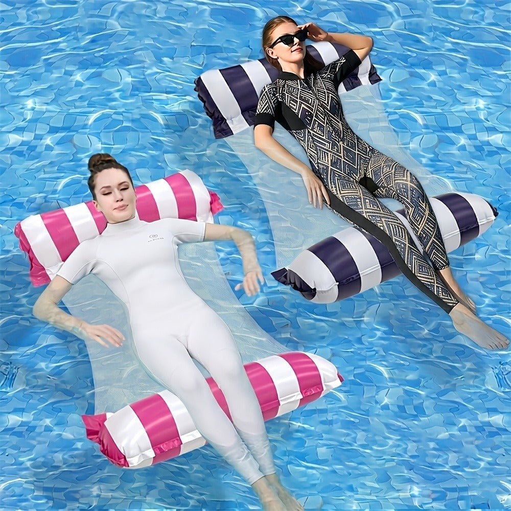 Inflatable Swimming Ring Pool Float for Adults 2/4/6 Pack, Classic Striped Swim Tube, Leak-Resistant PVC