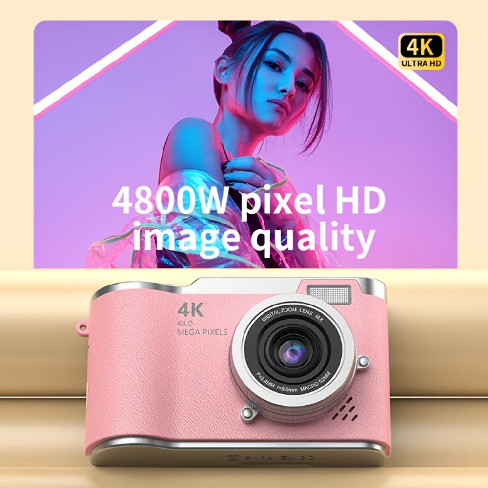 4K HD Digital Camera 2.4-Inch Flip Screen for Beginners Vlogging Photography Video Recording for an Everyday Personal Care Routine