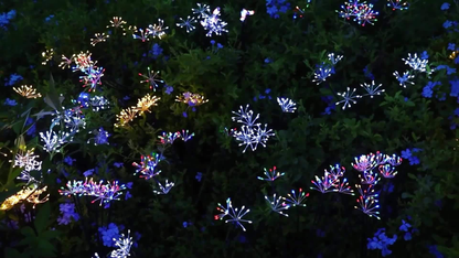 Solar Garden Lights 4-Pack Swaying Firework Stakes with Two Modes and Six Colors for Flowerbed Decor