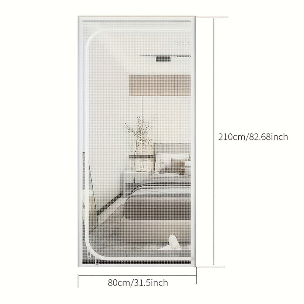 Cat Proof Door Curtain Pet Gate - Double Stitched Durable Scratch-Resistant Screen, Indoor Cat Barrier Door Cover for Doorways