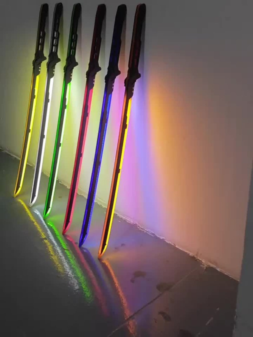 LED Cyberpunk Katana Prop 80cm Acrylic Luminous with the Listed Color, Size or Set Options for Everyday Use