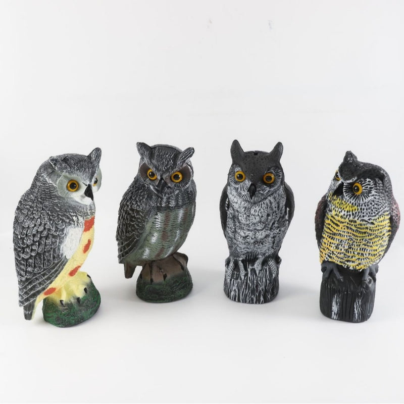 Plastic Owl Decoy Bird Repellent Realistic Fake Owl Scarecrow Outdoor Garden Pest Control Statue 11 Inch for Farm Garden Poultry Coop Yard