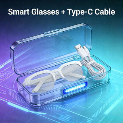 Smart Glasses Translation Eyewear with Open-Ear Bluetooth Audio and Black, White or Two-Piece Options