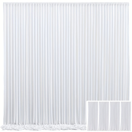 Blackout Backdrop Curtain 4 Pack 5x10 Ft - Heavyweight Nonwoven, Wrinkle-Resistant for Entryways, Bedrooms and Living Spaces