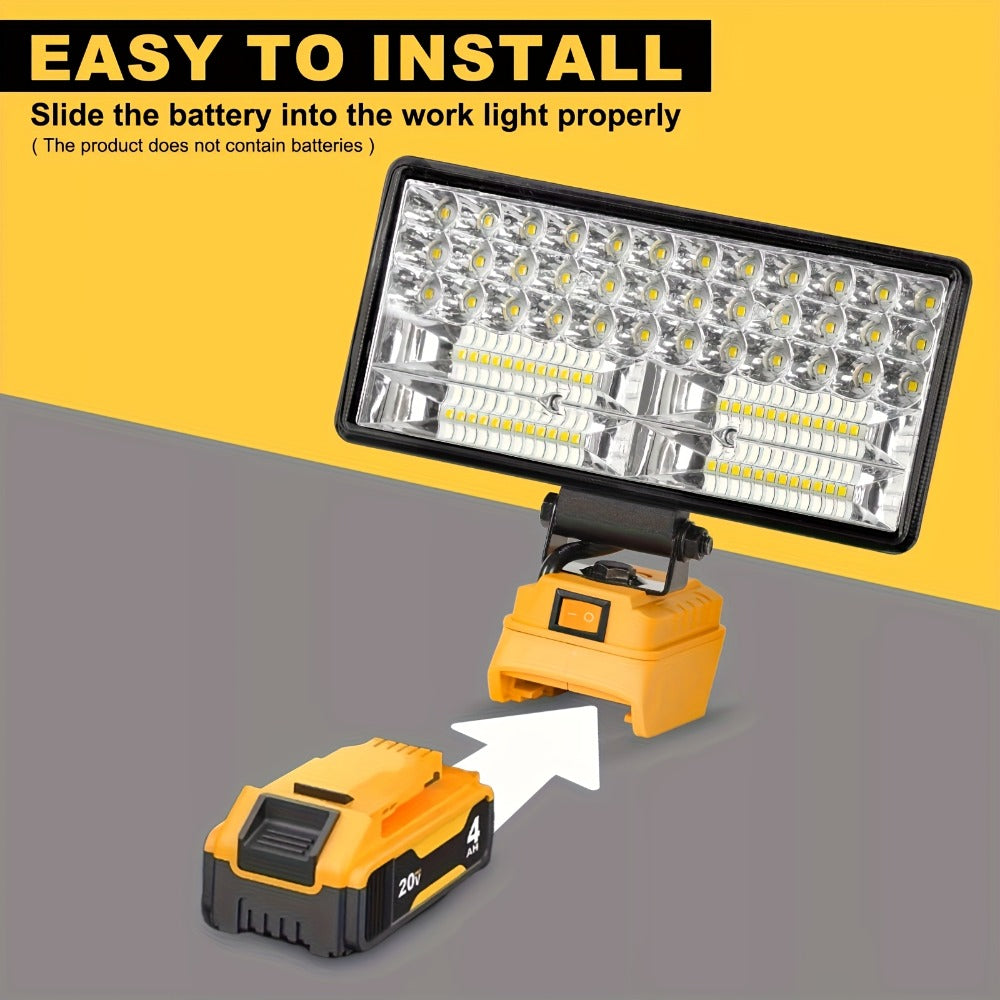 Cordless LED Work Light for DeWalt 20V Battery, 30W/90W 1800/5400 Lumen LED Floodlight, Battery Powered Work Light for Automotive
