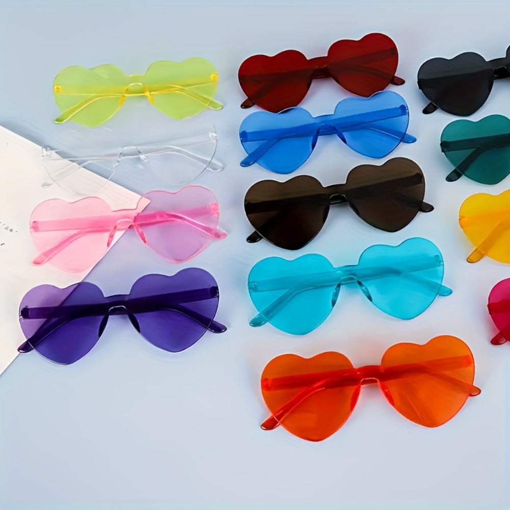 Heart Shaped Glasses 25 Pack Candy Color Party Sunglasses Bulk for Photo Booth Props for Parties, Celebrations and Guest Favors