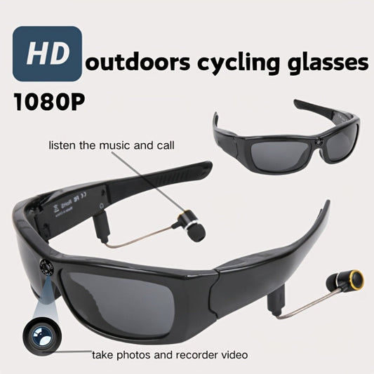 Smart Glasses Camera 1080P HD Video Recording, Built-in 32GB, Music Playback & Phone Call, Wearable Action Camera Sunglasses