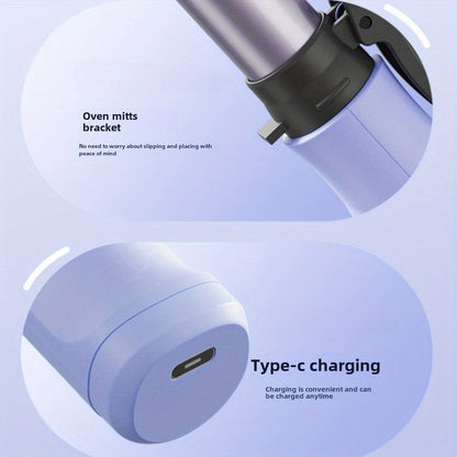 Cordless Mini Curling Iron Wireless Rechargeable Portable Hair Curler, Ceramic Barrel for Airy Bangs