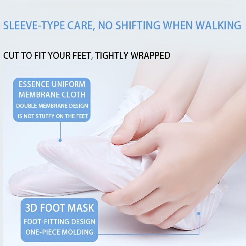 Moisturizing Foot Mask Socks with Goat Milk, Niacinamide & Ceramides – Exfoliating Cracked Heel Treatment