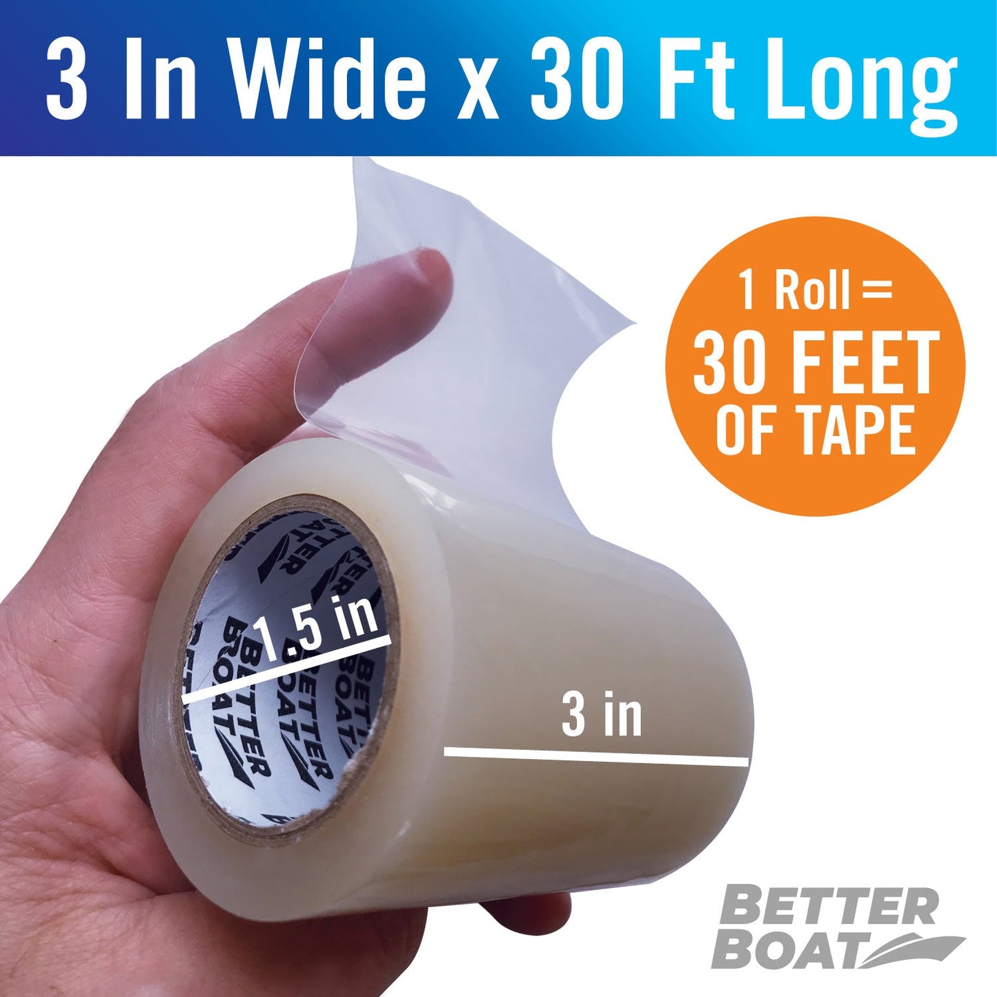 Heavy Duty Waterproof Repair Tape 30FT x 3in Canvas Fabric Patch Tape for RV Awning Boat Cover Tent Tarp Sail Air Mattress Pop-Up Camper