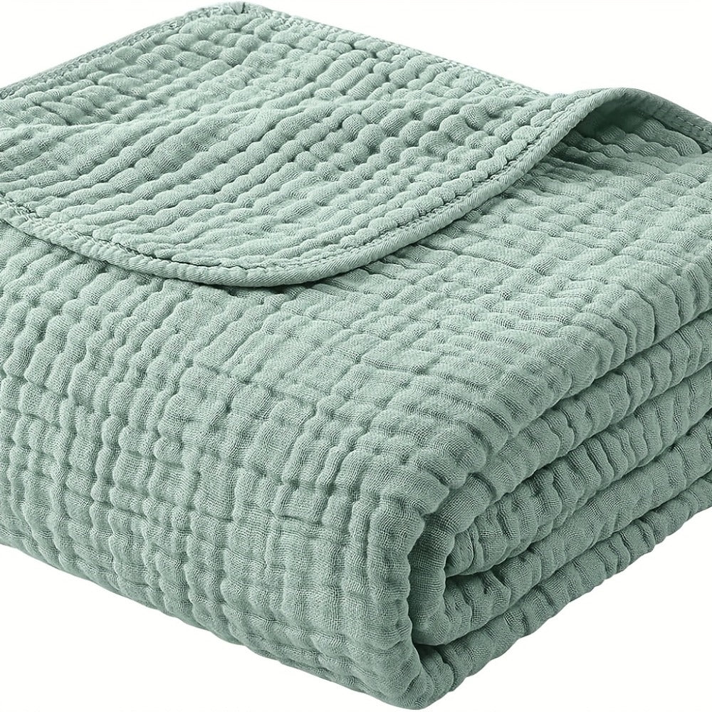 Morandi Cotton Muslin Blanket 6-Layer, Gauze Throw for Couch & Bed, Breathable All Season, 6 Colors