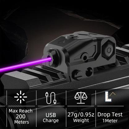 Pistol Laser Sight Ultra Compact Red Green Purple Laser for Guns with Type-C Charging – Universal 20mm Picatinny Rail Mount