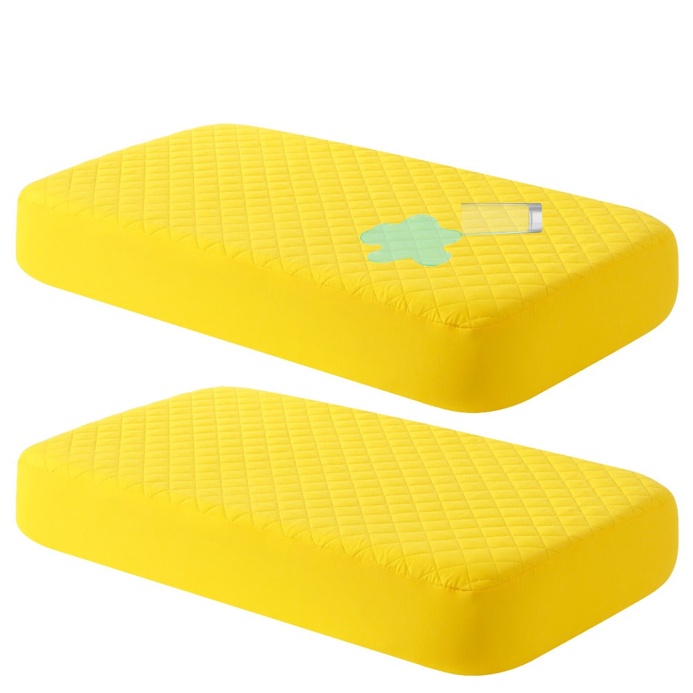 Mini Crib Mattress Protector Fitted Sheet 2 Pack, Quilted Breathable No Noise Baby Mattress Cover