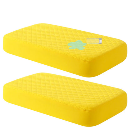 Mini Crib Mattress Protector Fitted Sheet 2 Pack, Quilted Breathable No Noise Baby Mattress Cover