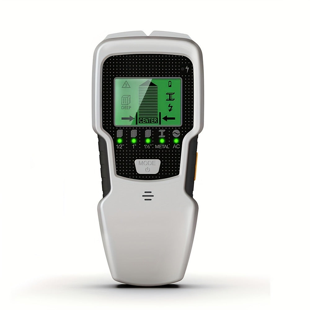 Stud Finder Wall Scanner 5-in-1 Electronic C75, LCD Display Audio Alarm Detects Wood Studs AC Live Wire Metal Pipes Joists