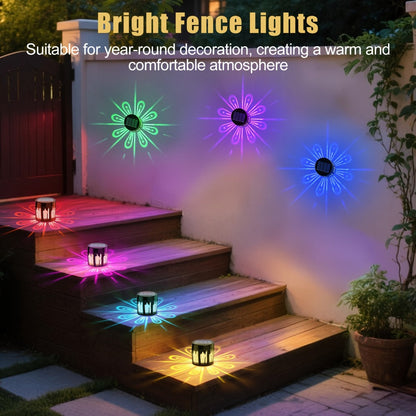 Two-Piece Solar Flower Projection Wall Light Set with Multicolor or Warm White Illumination