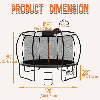 Outdoor Trampoline with Safety Enclosure Net Football Toss Game 8 10 12 14FT Round Backyard Trampoline for Kids Adults Indoor Outdoor Party