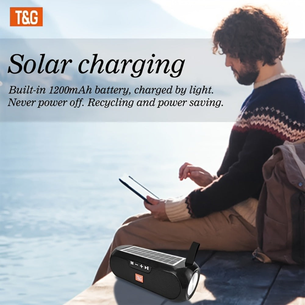 TG182 Solar Powered Bluetooth Speaker, 10W Outdoor Wireless Speaker, 1200mAh Battery, TF Card, FM Radio