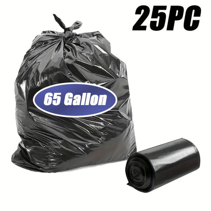 65 Gallon Large Black Garbage Bags Leak Proof Trash Bags for Kitchen Outdoor Garden Yard Waste Industrial Business 25 Pack 100 Pack