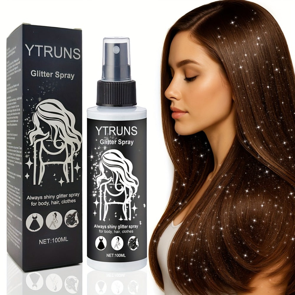 Body Shimmer Spray for Women – Star-Shaped Glitter Sparkle Mist 100ml Hydrating Formula for Body Hair & Clothes
