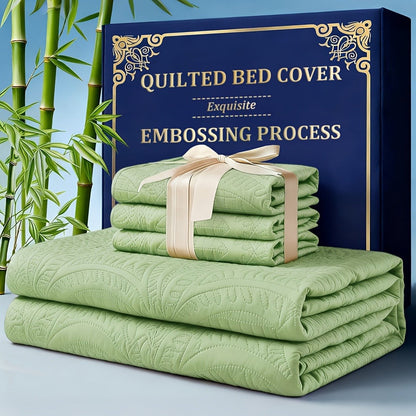 Quilt Coverlet Set 2-3 Piece Lightweight Microfiber Bedspread Coin Pattern Soft Skin-Friendly Anti-Allergy Machine Washable Twin Full Queen