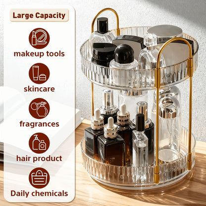 360 Rotating Makeup Organizer Skincare Storage Rack – Multi-Layer Detachable Cosmetic Organizer for Perfume, Lipstick, Skincare