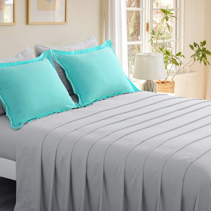 7 Piece Comforter Set Luxury Soft Fluffy Bedding All Season Bed in a Bag with Comforter Fitted Sheet Flat Sheet Pillowcases Hypoallergenic