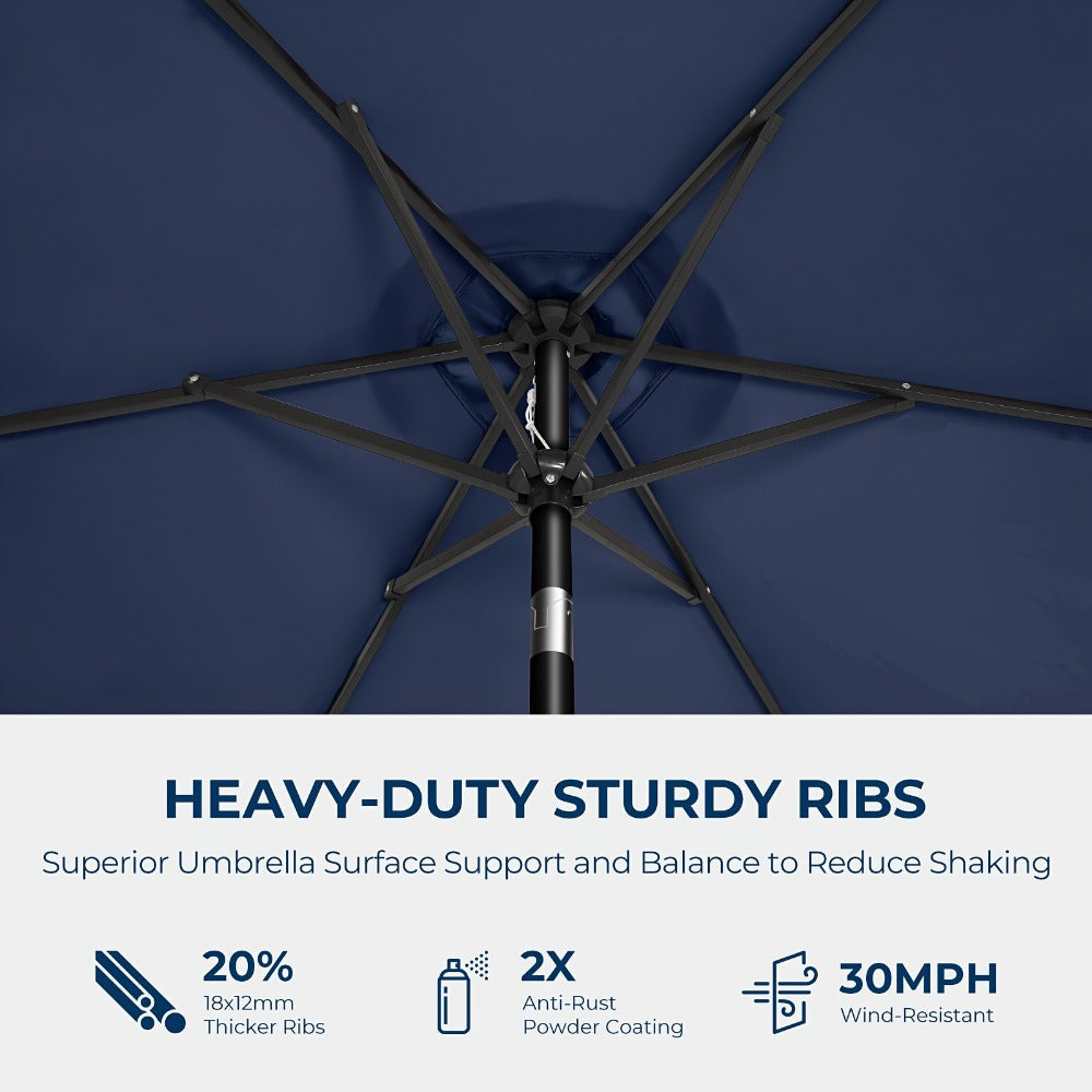 9-Foot Metal Patio Umbrella with Tilt Adjustment and UV Protection detail image - detail view 13