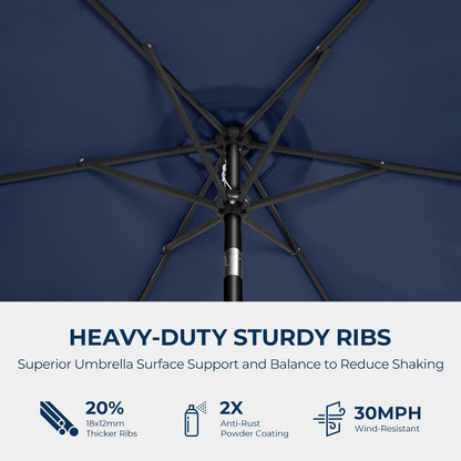 9-Foot Metal Patio Umbrella with Tilt Adjustment and UV Protection detail image - detail view 13