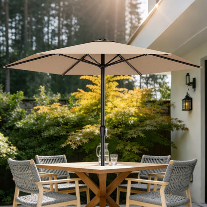Patio Umbrella, 9ft with Crank 6 Sturdy Ribs UV Protection Windproof Market Table Umbrella shown in the main product view
