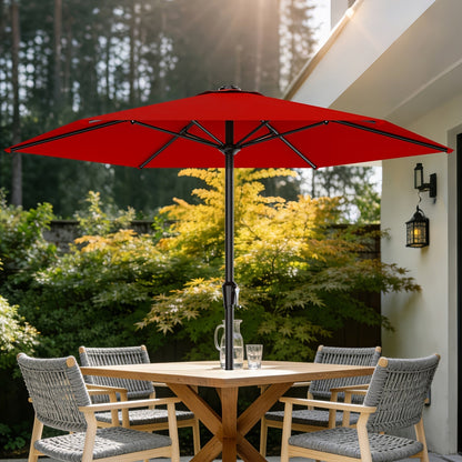 Patio Umbrella shown in the Red, 9FT option