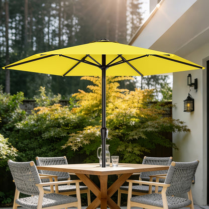 Patio Umbrella shown in the Yellow, 9FT option